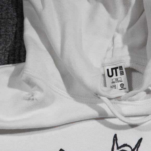 Baquiat x Warner Bros Batman x UT Uniqlo Hoodie Unisex XS White Rare Collectible - Picture 6 of 8